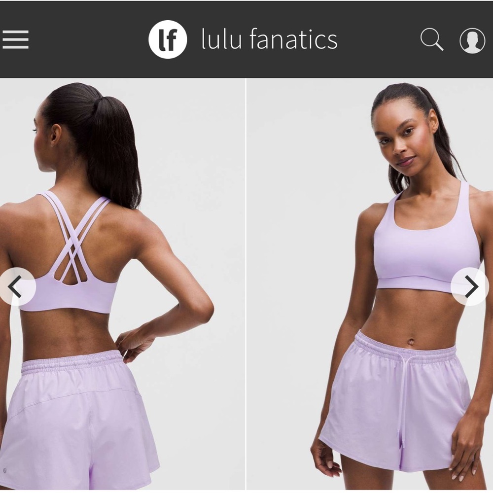 NWT Lululemon Evolve Energy Bra Medium Support B C D Cups Sz XL Lavender Frost